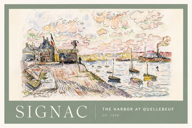 Signac The Harbor at Quellebeuf No5 - Poszter