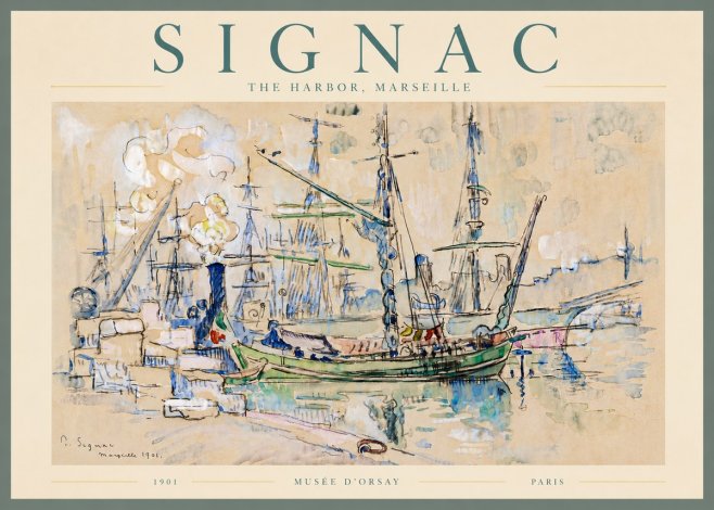 Signac The Harbor, Marseille No6 - Poszter