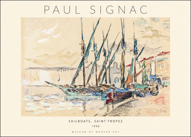 Signac Sailboats, Saint-tropez No1 - Poszter