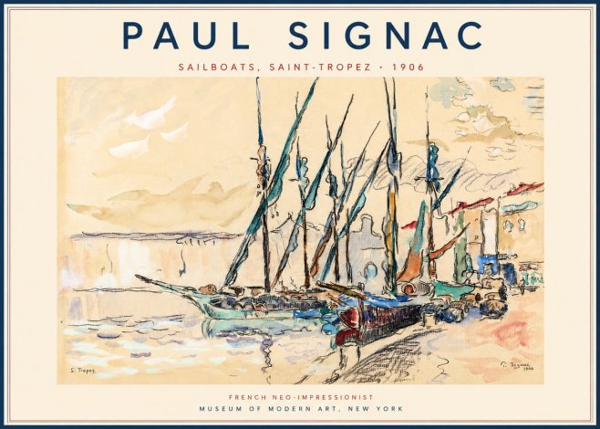 Signac Sailboats, Saint-tropez No3 - Poszter