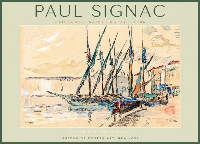 Signac Sailboats, Saint-tropez No4 - Poszter
