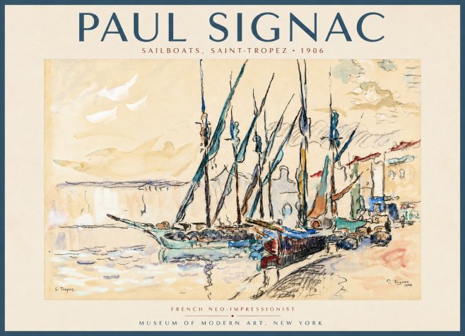 Signac Sailboats, Saint-tropez No5 - Poszter