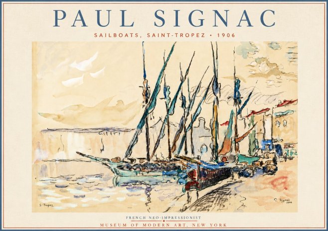 Signac Sailboats, Saint-tropez No6 - Poszter