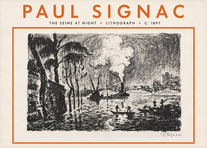 Signac The Seine at Night No5 - Poszter