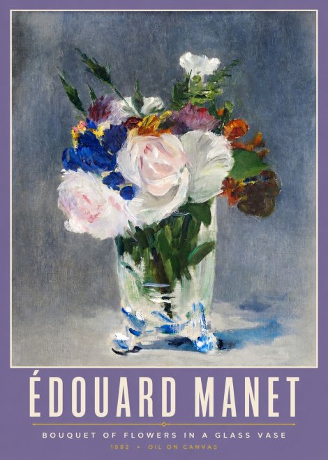 Édouard Manet Bouquet of Flowers in a Glass Vase No2 - Poszter