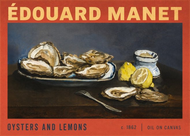 Édouard Manet Oysters and Lemons No6 - Poszter
