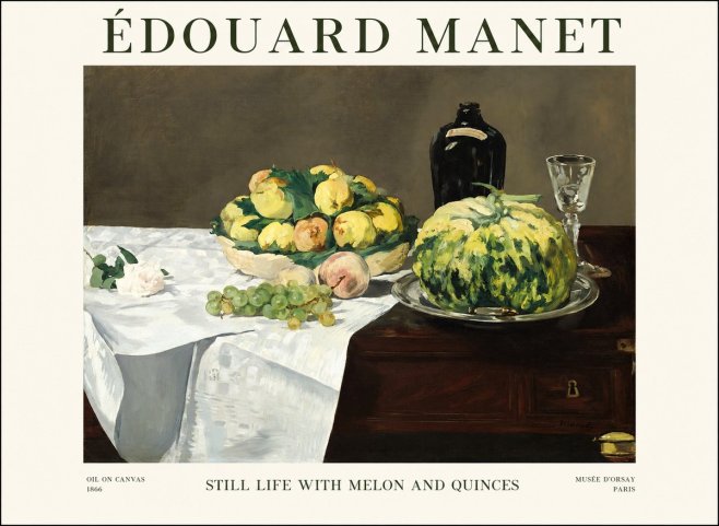 Édouard Manet Still Life with Melon and Quinces No1 - Poszter