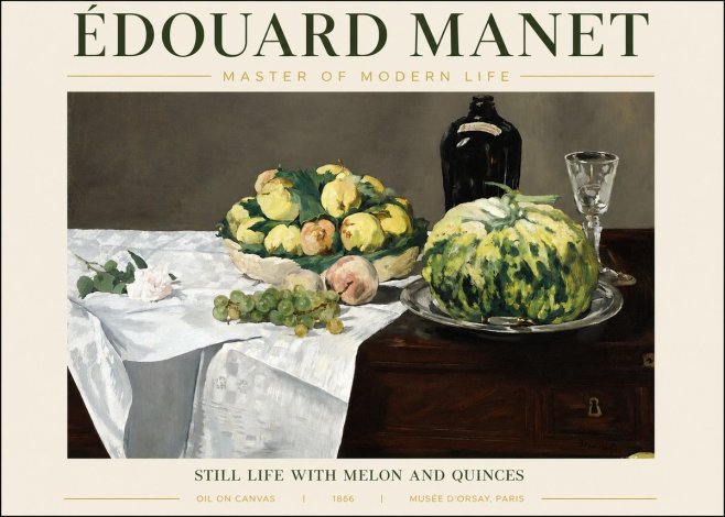 Édouard Manet Still Life with Melon and Quinces No3 - Poszter