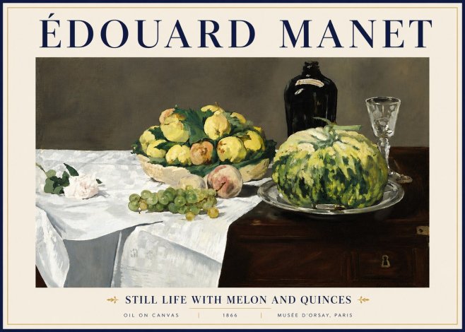 Édouard Manet Still Life with Melon and Quinces No5 - Poszter