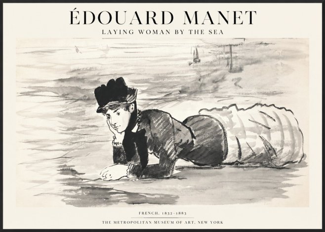 Édouard Manet Laying Woman by the Sea No1 - Poszter
