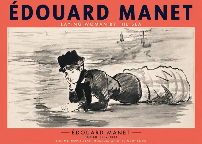 Édouard Manet Laying Woman by the Sea No2 - Poszter