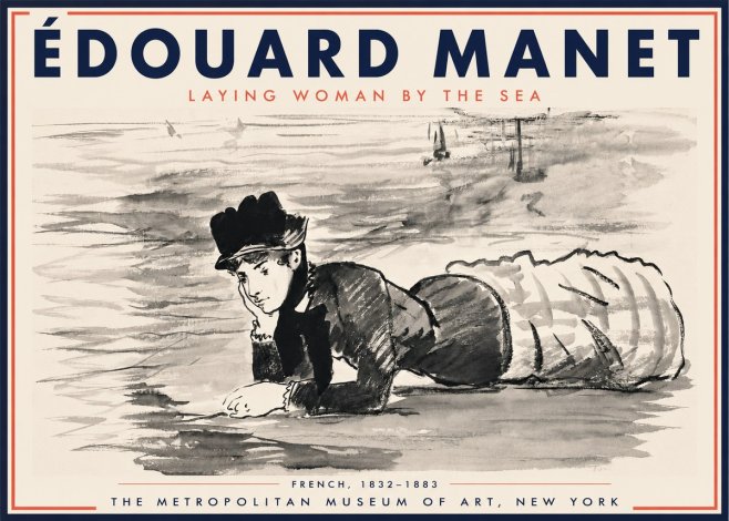 Édouard Manet Laying Woman by the Sea No3 - Poszter