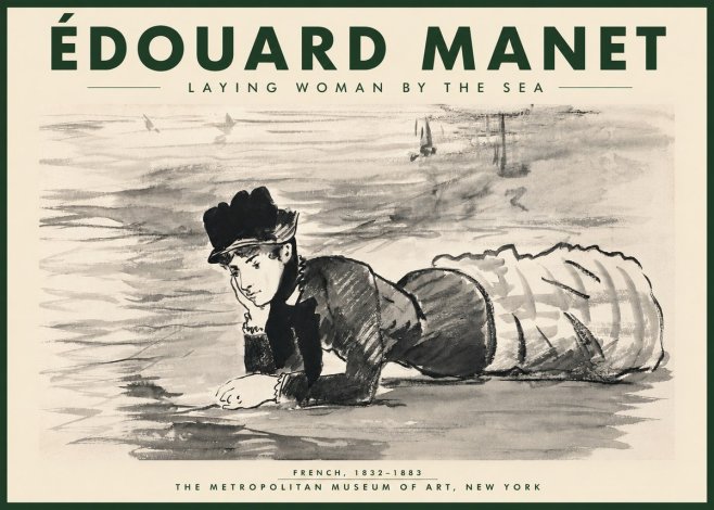 Édouard Manet Laying Woman by the Sea No4 - Poszter