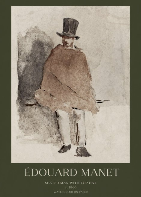 Édouard Manet Seated Man with Top Hat No1 - Poszter