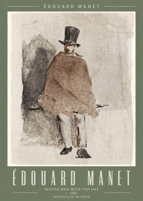 Édouard Manet Seated Man with Top Hat No4 - Poszter