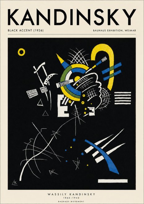 Kandinsky Black Accent (1926) No3 - Poszter