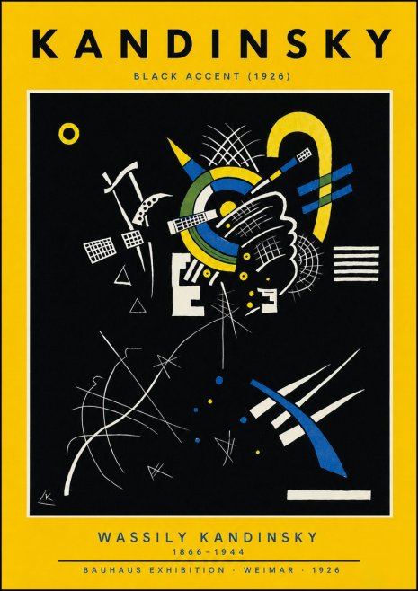 Kandinsky Black Accent (1926) No5 - Poszter