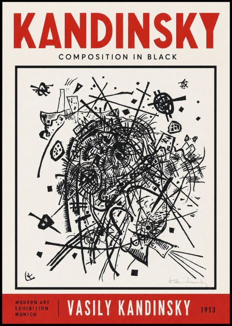 Kandinsky Composition in Black No2 - Poszter