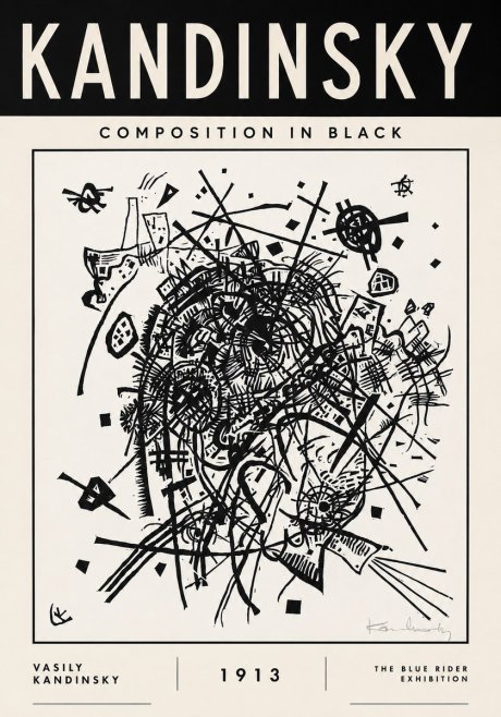Kandinsky Composition in Black No3 - Poszter