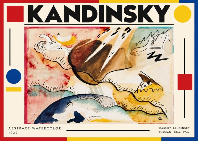 Kandinsky Abstract Watercolor No3 - Poszter