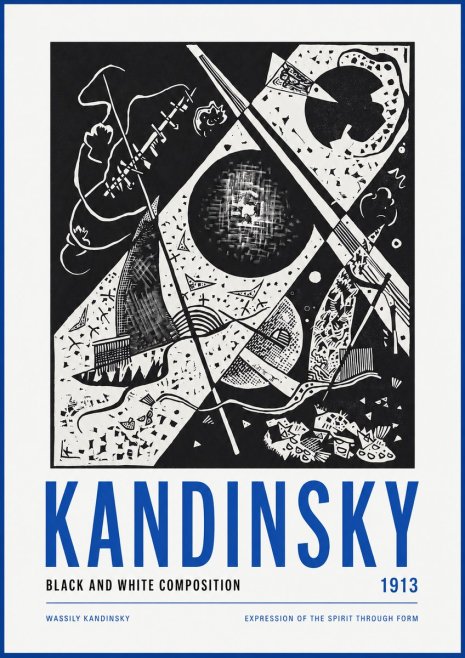 Kandinsky Black and White Composition No2 - Poszter
