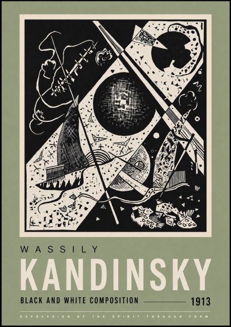 Kandinsky Black and White Composition No4 - Poszter