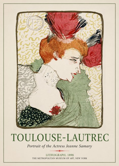 Toulouse-Lautrec Portrait of the Actress Jeanne Samary No1 - Poszter