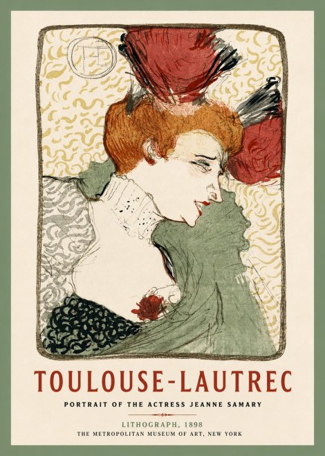 Toulouse-Lautrec Portrait of the Actress Jeanne Samary No2 - Poszter