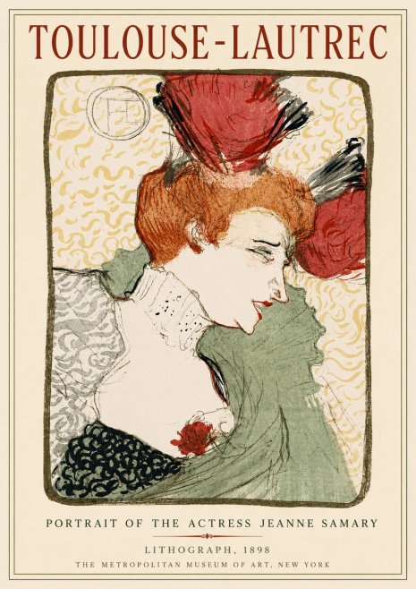 Toulouse-Lautrec Portrait of the Actress Jeanne Samary No6 - Poszter