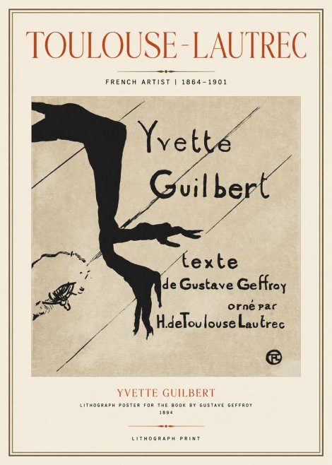 Toulouse-Lautrec Yvette Guilbert No1 - Poszter