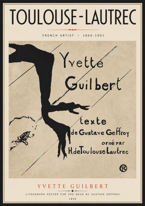 Toulouse-Lautrec Yvette Guilbert No5 - Poszter