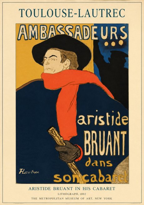 Toulouse-Lautrec Aristide Bruant in His Cabaret I No1 - Poszter