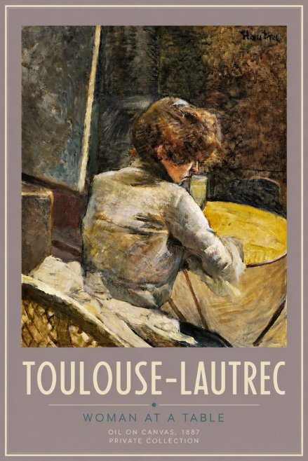 Toulouse-Lautrec Woman at a Table No2 - Poszter
