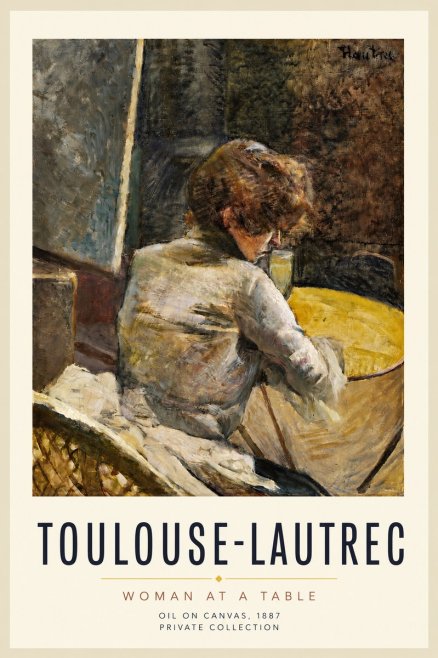 Toulouse-Lautrec Woman at a Table No3 - Poszter