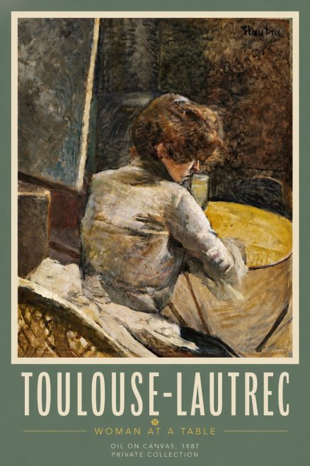 Toulouse-Lautrec Woman at a Table No5 - Poszter