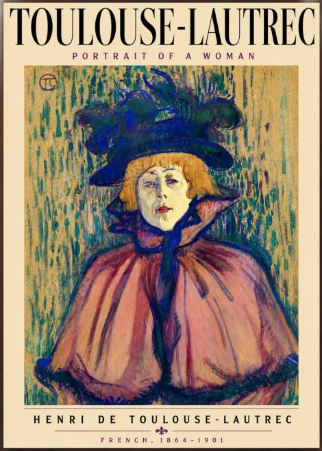 Toulouse-Lautrec Portrait of a Woman I No3 - Poszter
