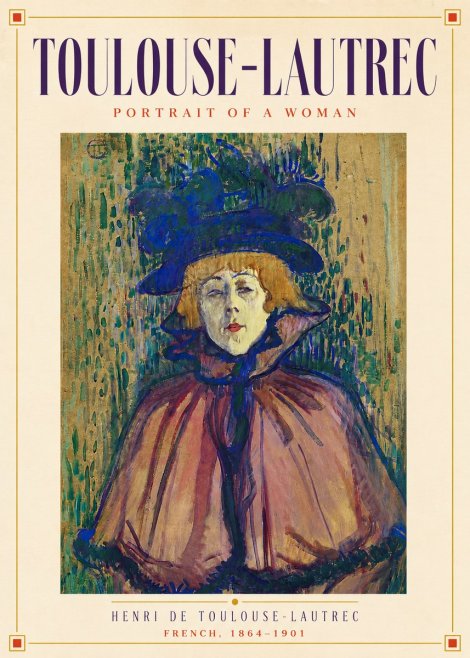 Toulouse-Lautrec Portrait of a Woman I No5 - Poszter