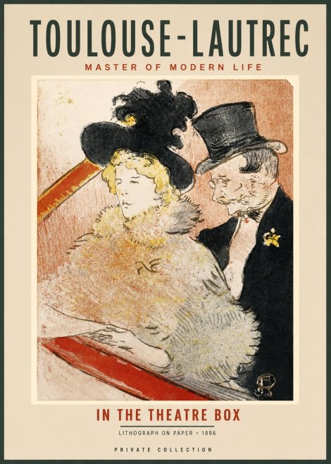 Toulouse-Lautrec In the Theatre Box No2 - Poszter