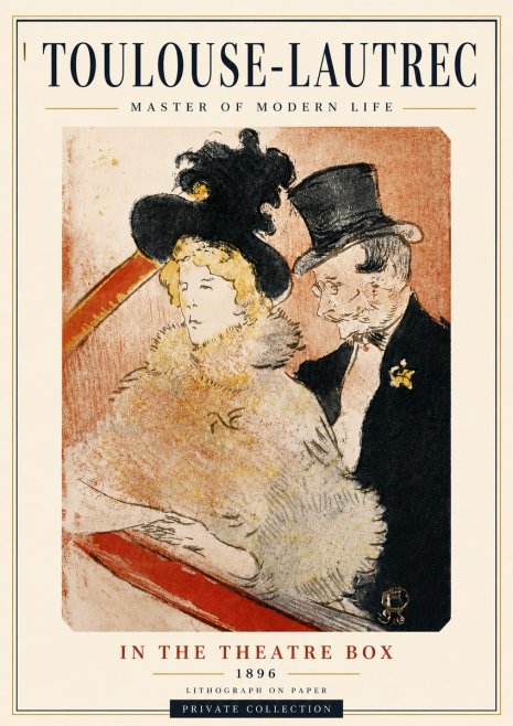 Toulouse-Lautrec In the Theatre Box No6 - Poszter
