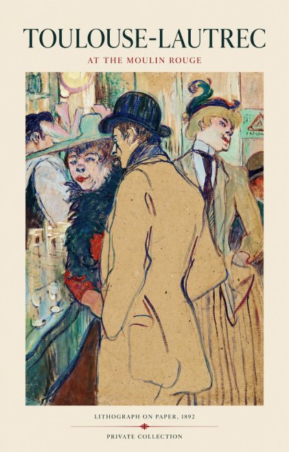 Toulouse-Lautrec At the Moulin Rouge II No1 - Poszter