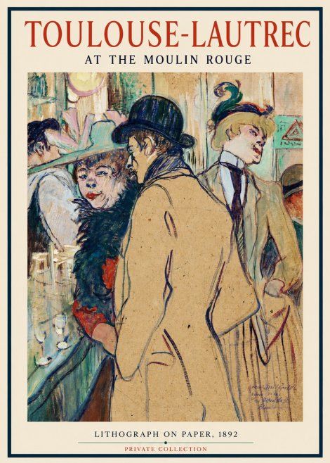 Toulouse-Lautrec At the Moulin Rouge II No2 - Poszter