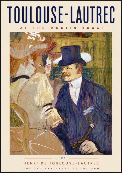 Toulouse-Lautrec At the Moulin Rouge III No2 - Poszter