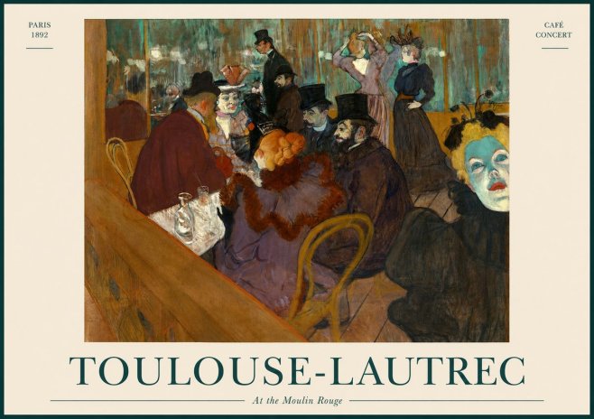 Toulouse-Lautrec At the Moulin Rouge IV No1 - Poszter