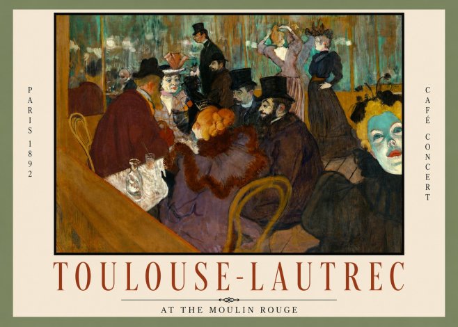 Toulouse-Lautrec At the Moulin Rouge IV No2 - Poszter