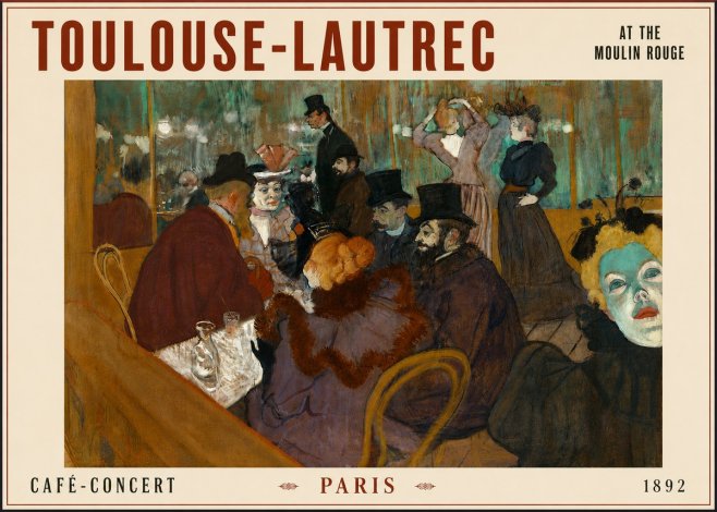 Toulouse-Lautrec At the Moulin Rouge IV No6 - Poszter