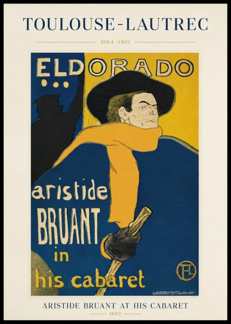 Toulouse-Lautrec Aristide Bruant at His Cabaret No1 - Poszter