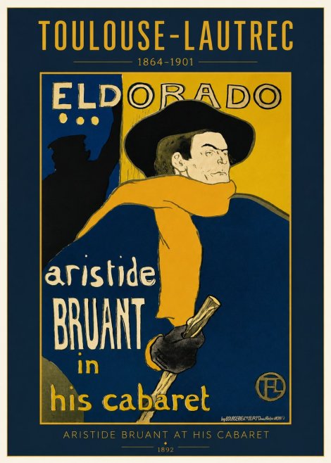 Toulouse-Lautrec Aristide Bruant at His Cabaret No2 - Poszter