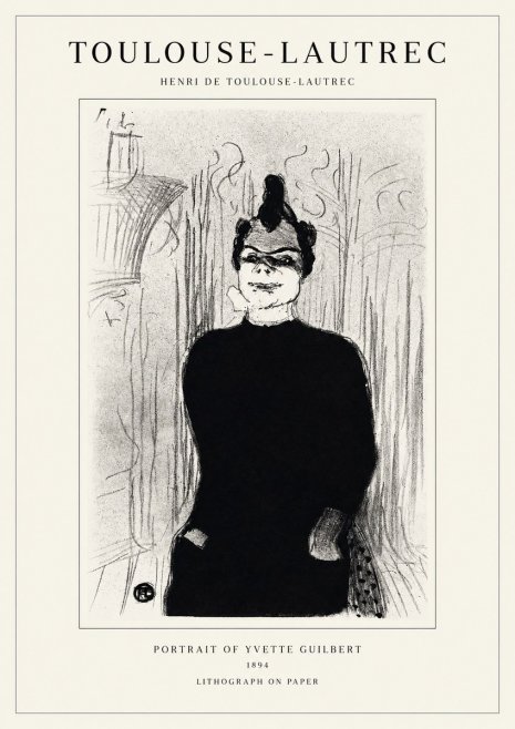 Toulouse-Lautrec Portrait of Yvette Guilbert No1 - Poszter