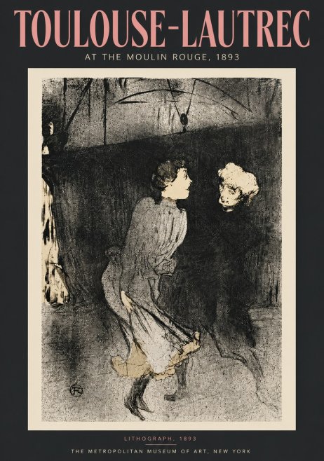 Toulouse-Lautrec At the Moulin Rouge VI No5 - Poszter