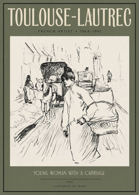 Toulouse-Lautrec Young Woman with a Carriage No2 - Poszter